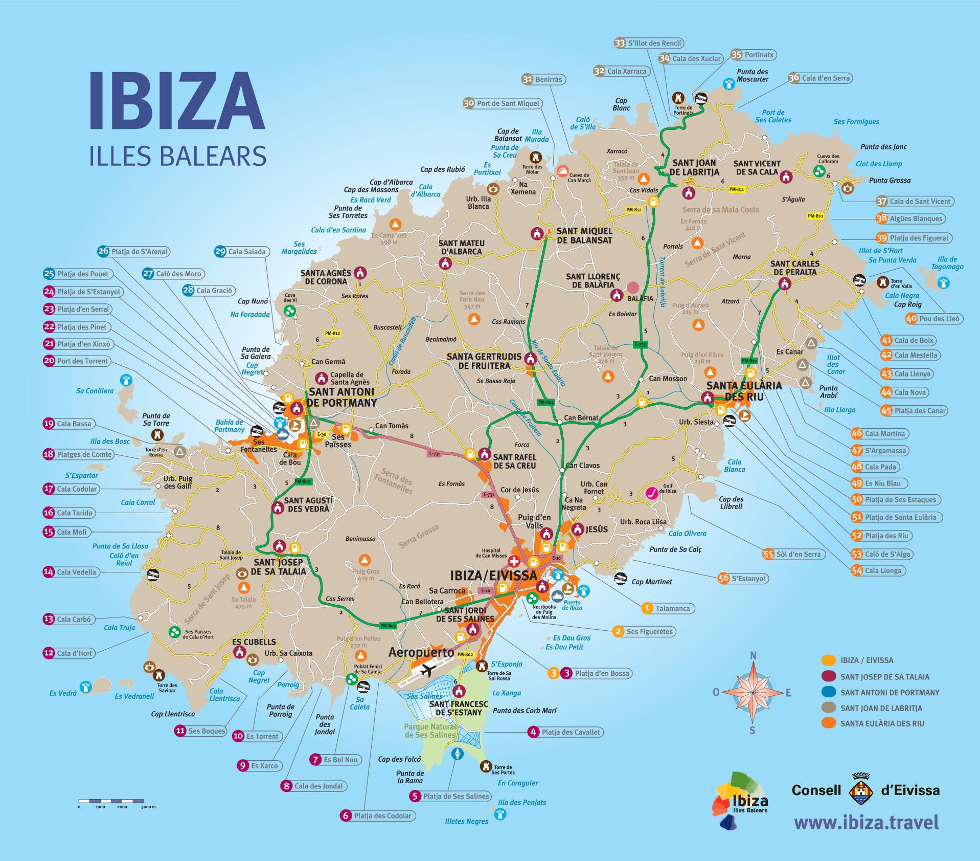 Playas de Ibiza MAPA